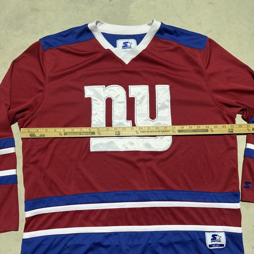 Men's NY Giants NFL Team Apparel Red/ Blue S 2XL Sports Hockey Jersey Football